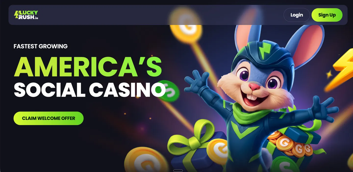 Screenshot of the Lucky Rush website